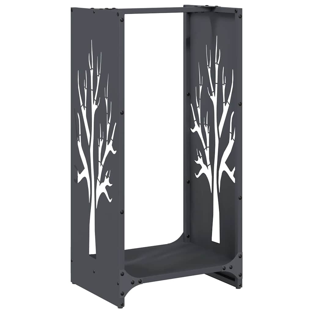 vidaXL Firewood Rack Anthracite 40x30x80 cm Cold-rolled steel
