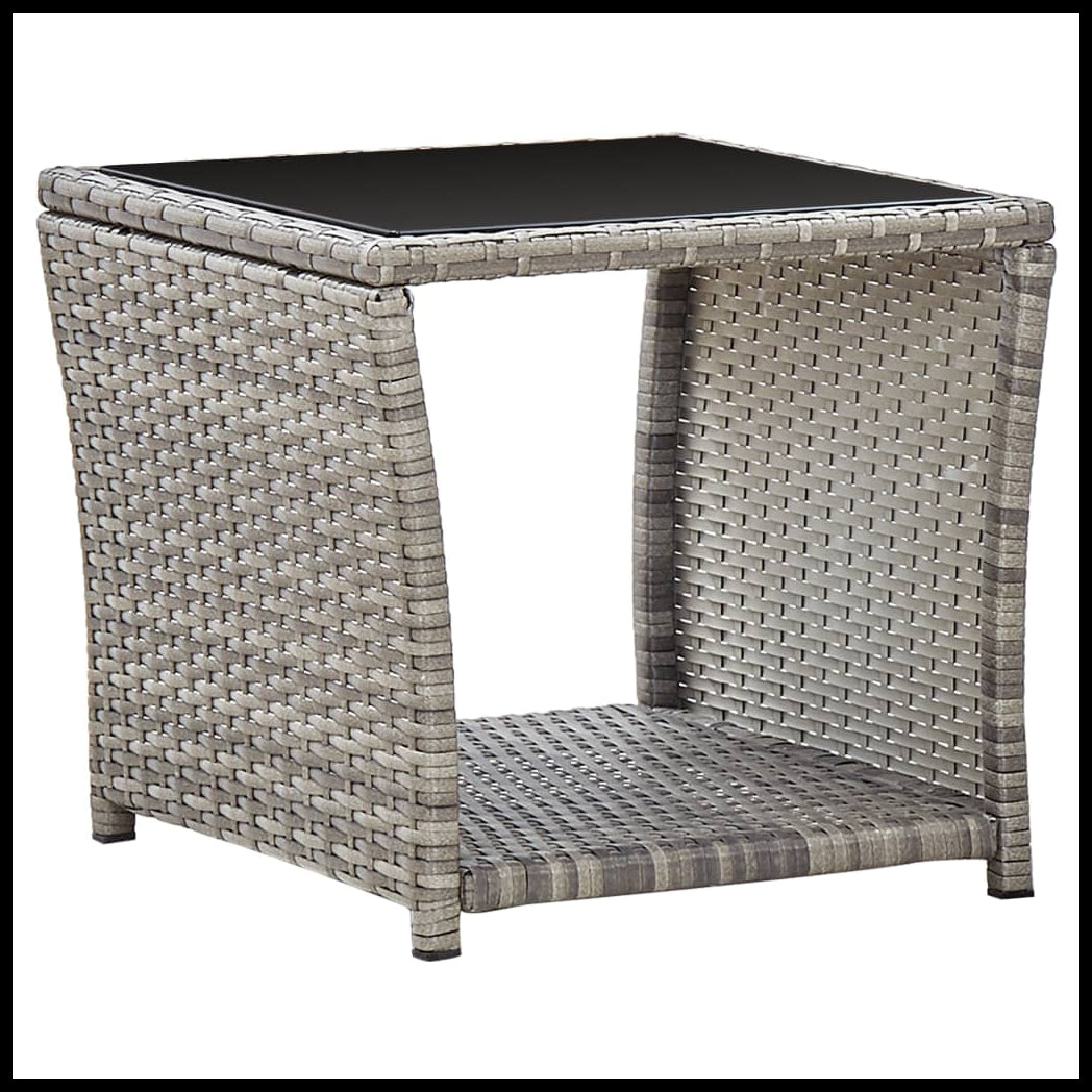vidaXL 2 Piece Garden Dining Set with Cushions Grey Poly Rattan