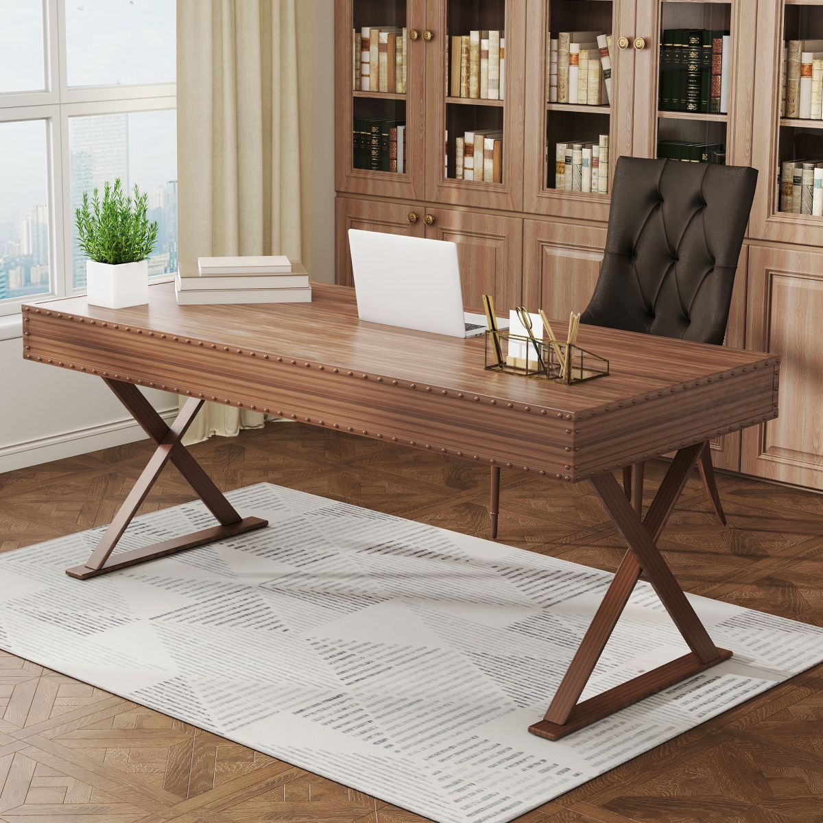 HOMCOM Non-Slip Large Rug for Living Room