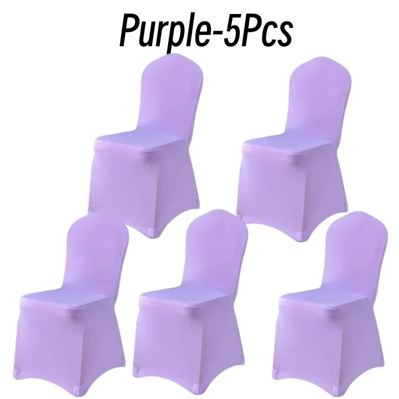10Pcs Solid Color Chair Cover Spandex Slip Cover Stretch Wedding Banquet Party Reataurant Banquet Hotel Dining Chair Covers