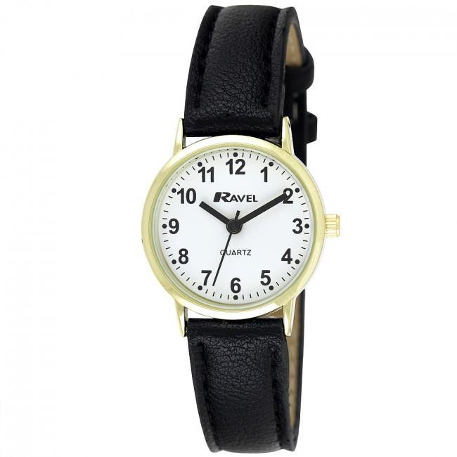 Ravel Ravel Womens Classic Strap Black / Gold / White Watch R0129.16.2