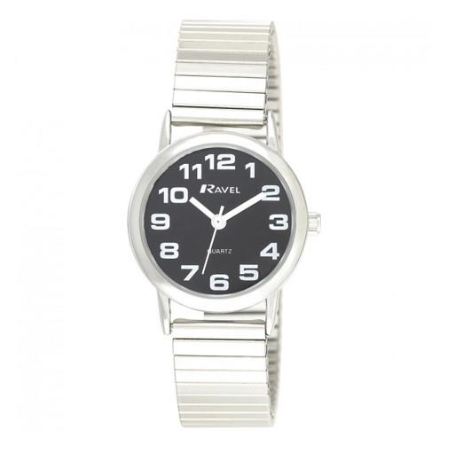 Ravel Ravel Ladies Chrome Black Dial Watch R0208.03.2S
