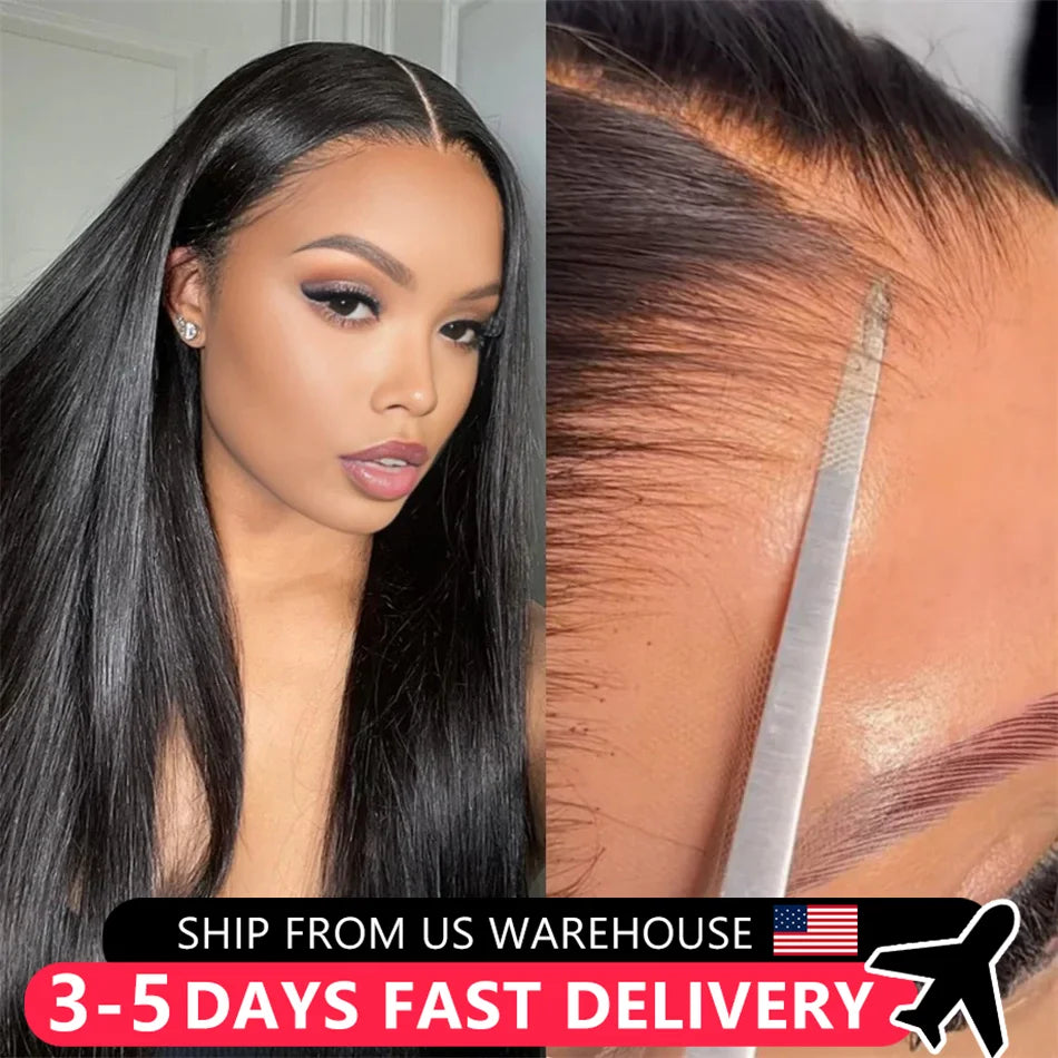 Straight Glueless Wigs Ready To Go Human Hair 4x6 5x5 Lace Closure Wig For Black Women 180% Brazilian Remy 13x4 Lace Front Wig