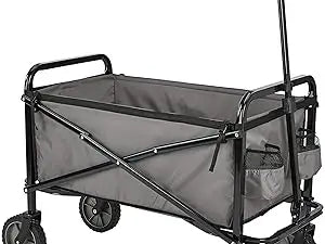 Garden Tool Collection Collapsible Folding Outdoor Garden's Utility Wagon with Cover Bag, Grey