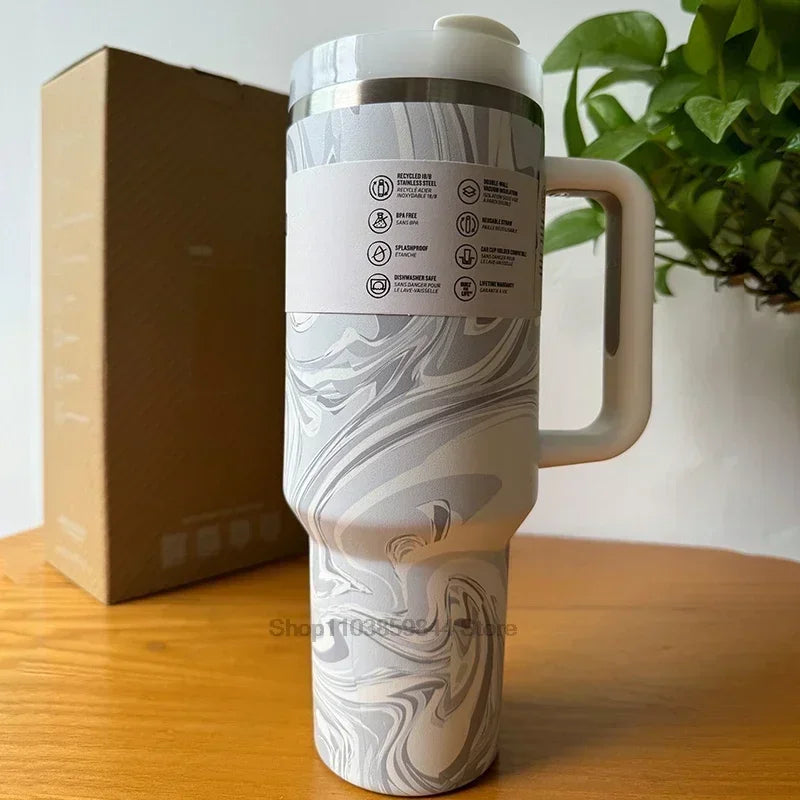 2025 new Large Capacity 40Oz Stainless Steel Vacuum Flask - Insulated Tumbler Cup with Lids and Straws, Perfect for Travel