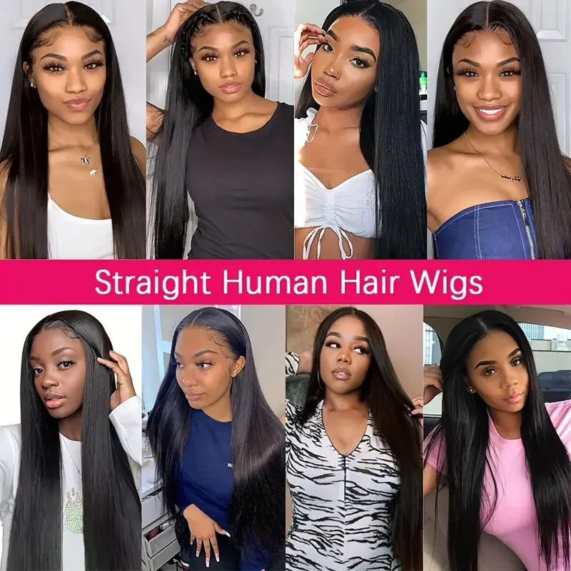 Smooth Straight 13x4 13x6 Lace Frontal Wig Brazilian Human Hair Wig Pre Plucked Lace Human Natural Hair For Woman Cheap Wig Sale