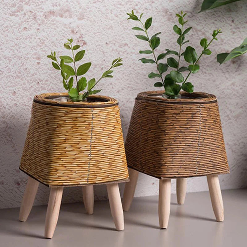Woven Flower Basket With Removable Legs