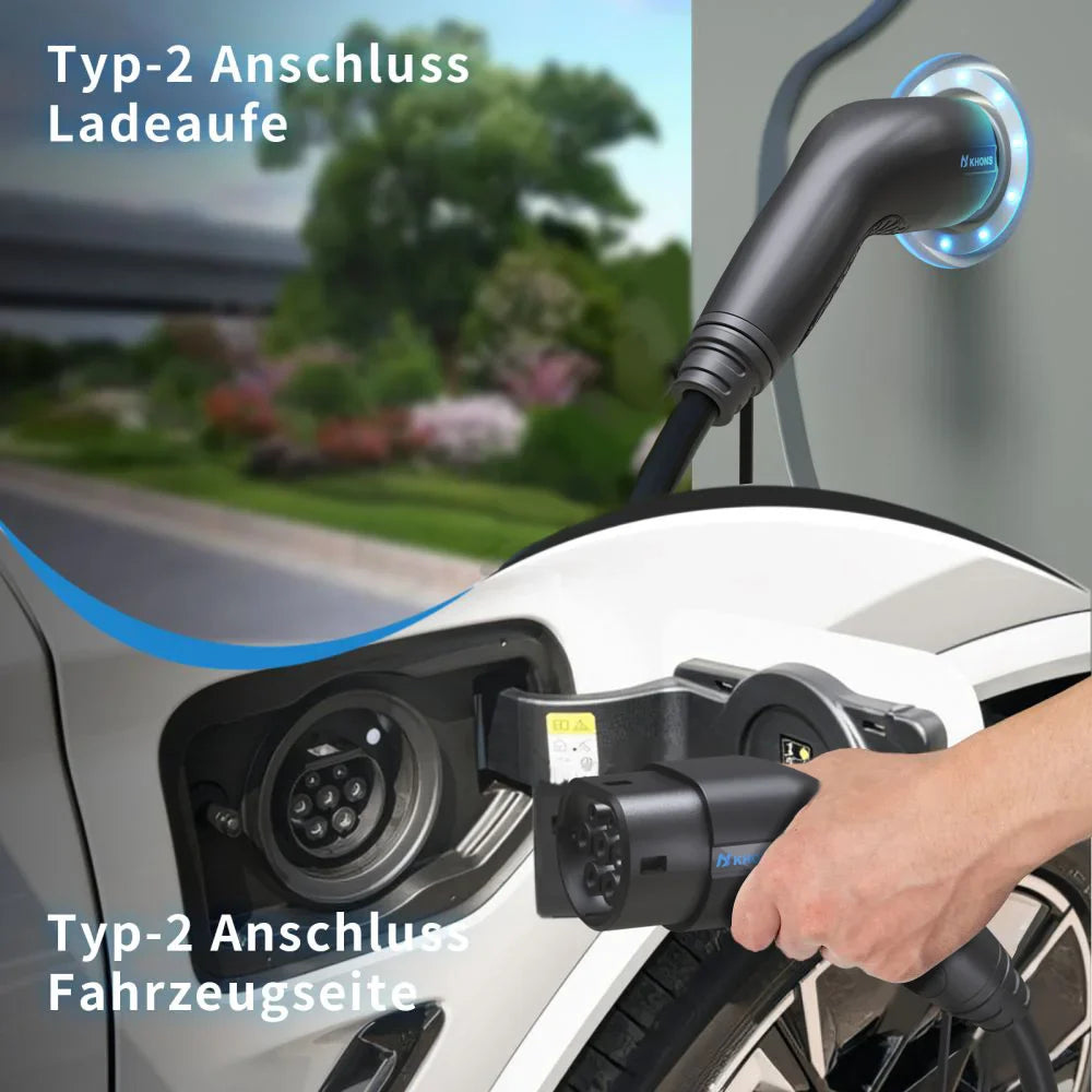 Khons Type2 To Type2 Ev Charging Cable 3Phase 32A Female To Male Plug 5M Cable 22kw IEC62196-2 EVES Charging Stations