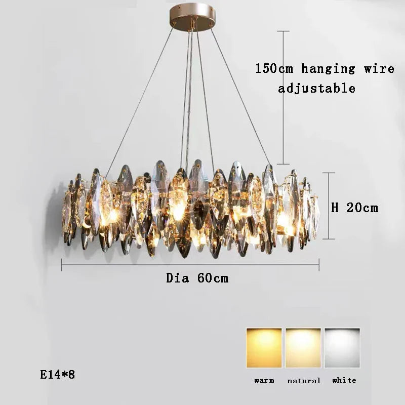 Crystal Gold Silver Modern Independent Designer Chandelier LED Light Fixture Luxury