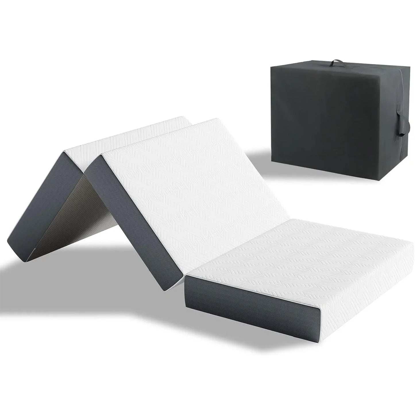 Folding Mattress with Storage Bag, 15CM Gel Memory Foam Foldable Mattress Tri-fold for Travel, Camping, Guest Bed