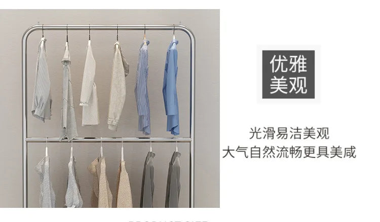 Mobile Cloth Racks Wheels Metal Multiple Levels Portable Adjustable Commercial Clothes Hanger Display Cabide Home Furniture