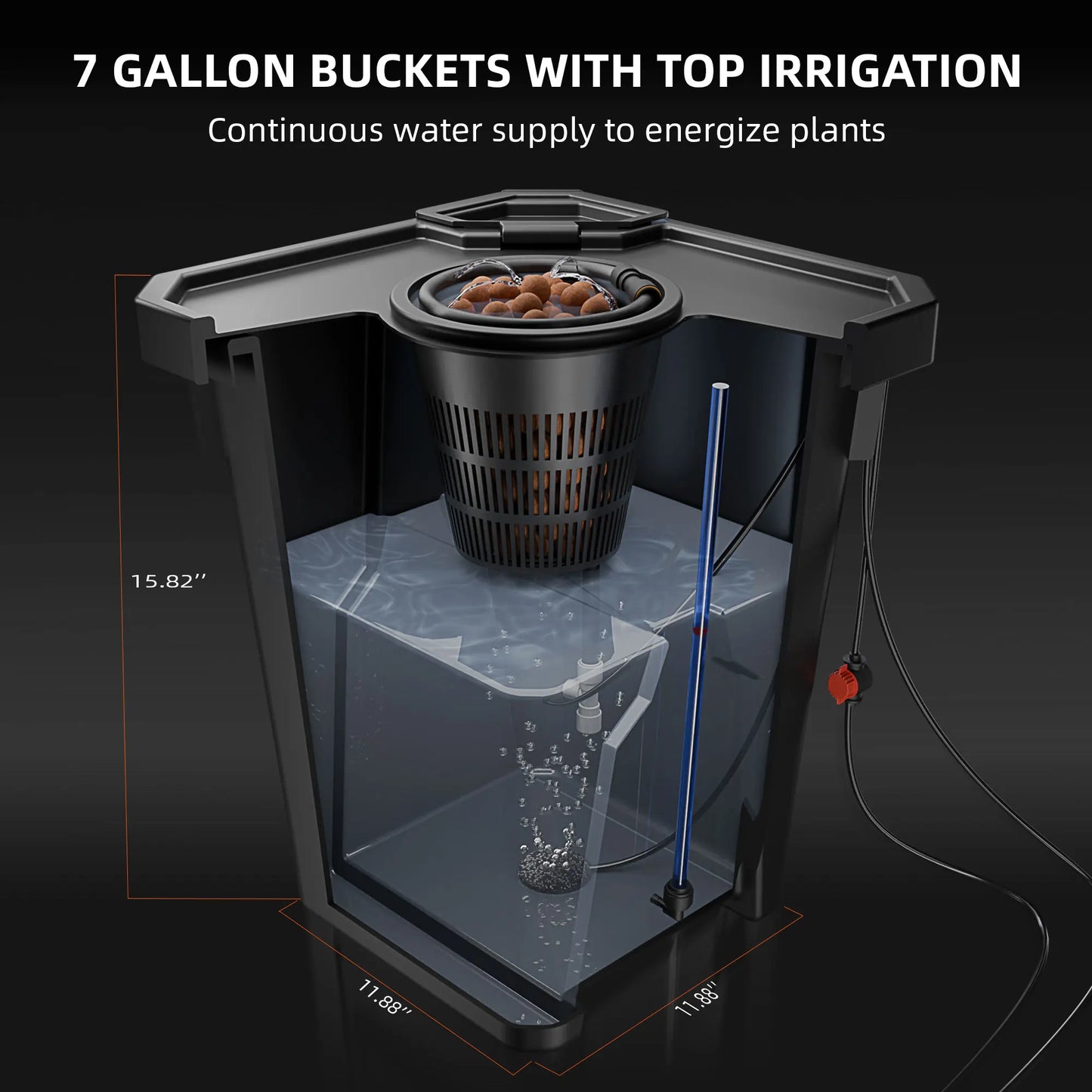 Spider Farmer 7-Gallon DWC Hydroponic System Grow Kits + Air Pump with 2 Buckets