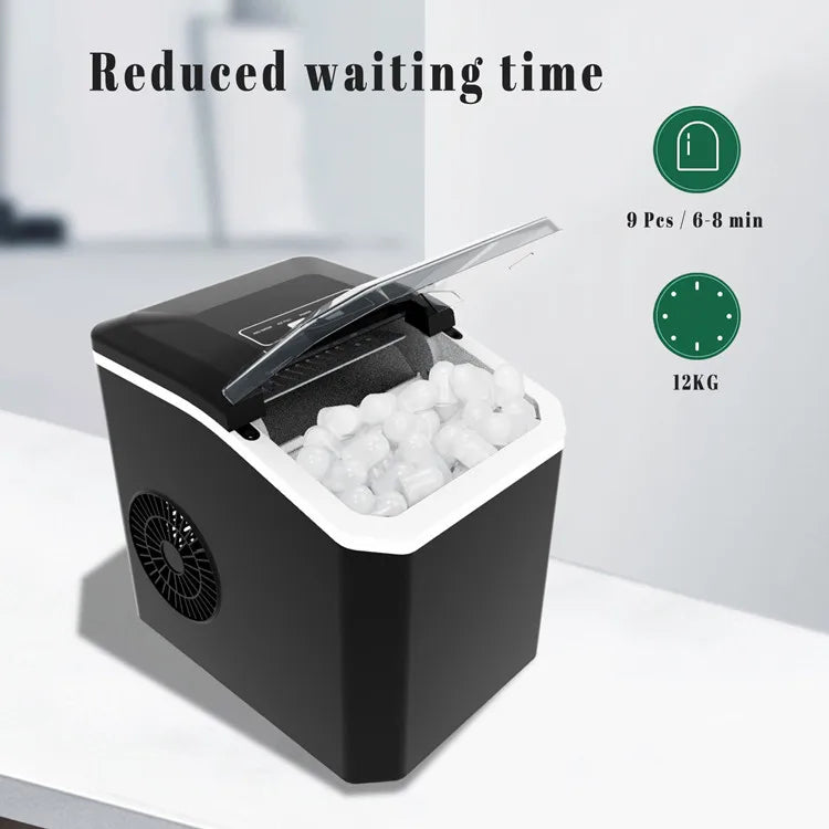 Household One-key Operation Stainless Steel Plastic Small Ice Maker Commercial Simple Operation
