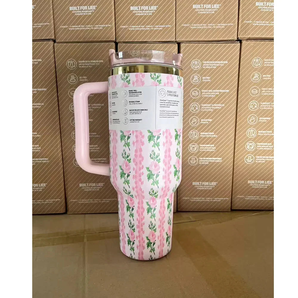 2025 new Large Capacity 40Oz Stainless Steel Vacuum Flask - Insulated Tumbler Cup with Lids and Straws, Perfect for Travel