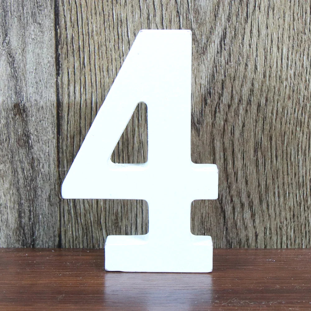 8 CM White Wooden Letters
