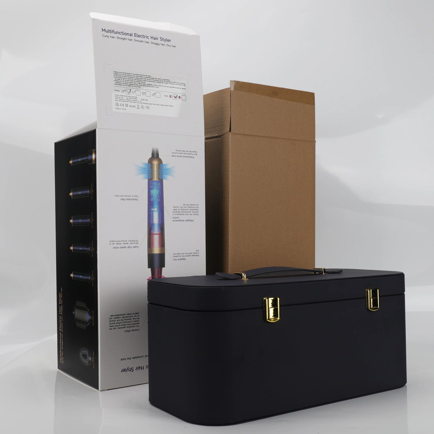 6-in-1 Multi-Styler Hair Dryer & Airwrap - Professional Negative Ion Styling Tool with Auto-Wrap Curlers