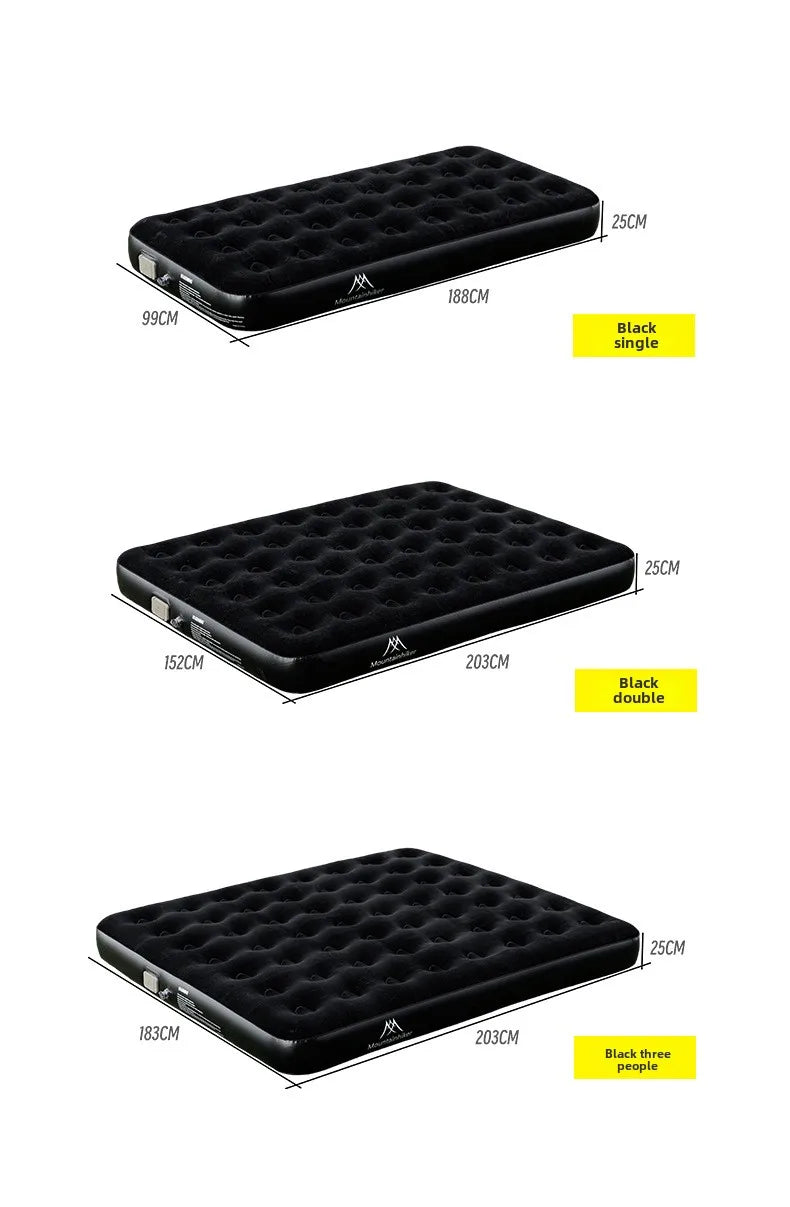 MOUNTAINHIKER 2025 Interior Air Mattress Glamping Mats PVC Inflatable Sleeping Mattress 1/3 Person Camping Bed Mat Built-in Pump