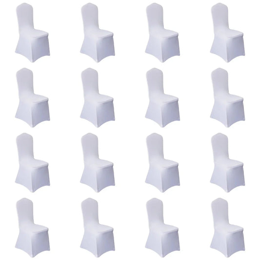 20 Pcs White Chair Covers Polyester Spandex Chair Cover Stretch Slipcovers for Wedding Party Dining Banquet Flat-Front Chair
