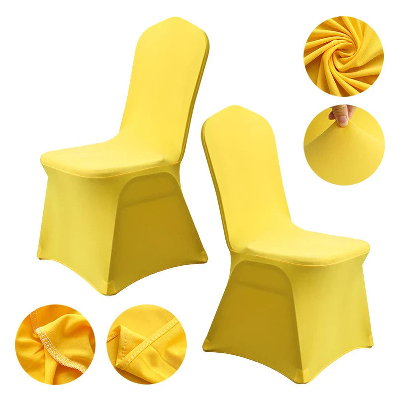 Grainbuds Wedding Dinning Chair Seat Covers High Stretch Solid Color Hotel Banquet Seat Cover Stretch Event Party Polyester Set