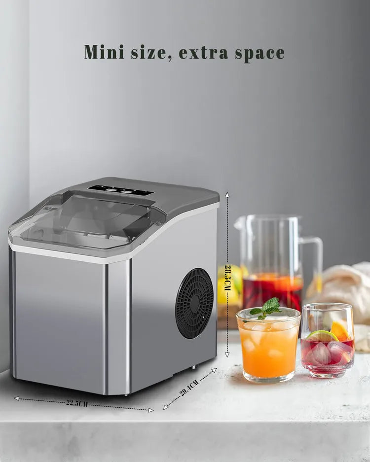 Household One-key Operation Stainless Steel Plastic Small Ice Maker Commercial Simple Operation