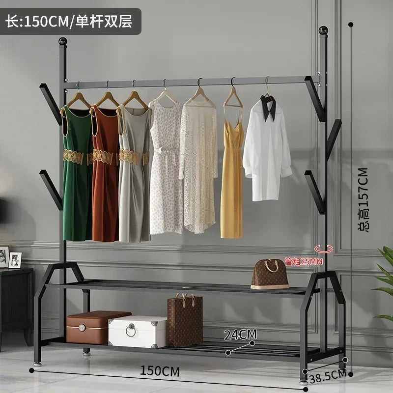 Hanger Clothing Garment Rack Clothes Wardrobes Heavy Duty Rolling Clothes Organizer with Wheel Perchero Coat Standing Coat Rack