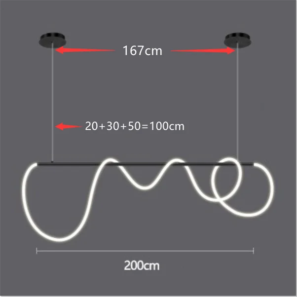 Modern Long Hose Led Ceiling Chandelier