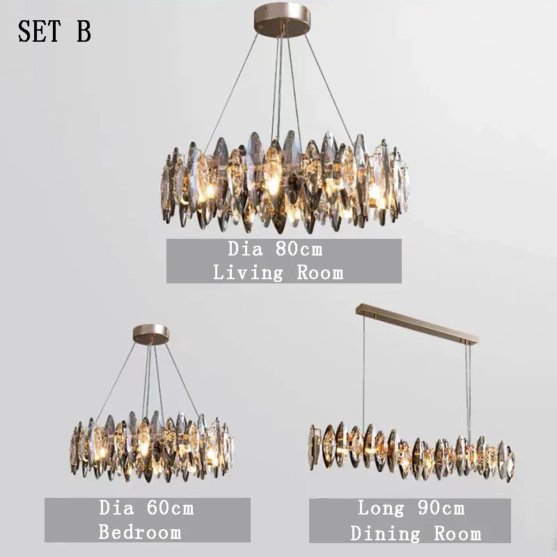 Crystal Gold Silver Modern Independent Designer Chandelier LED Light Fixture Luxury