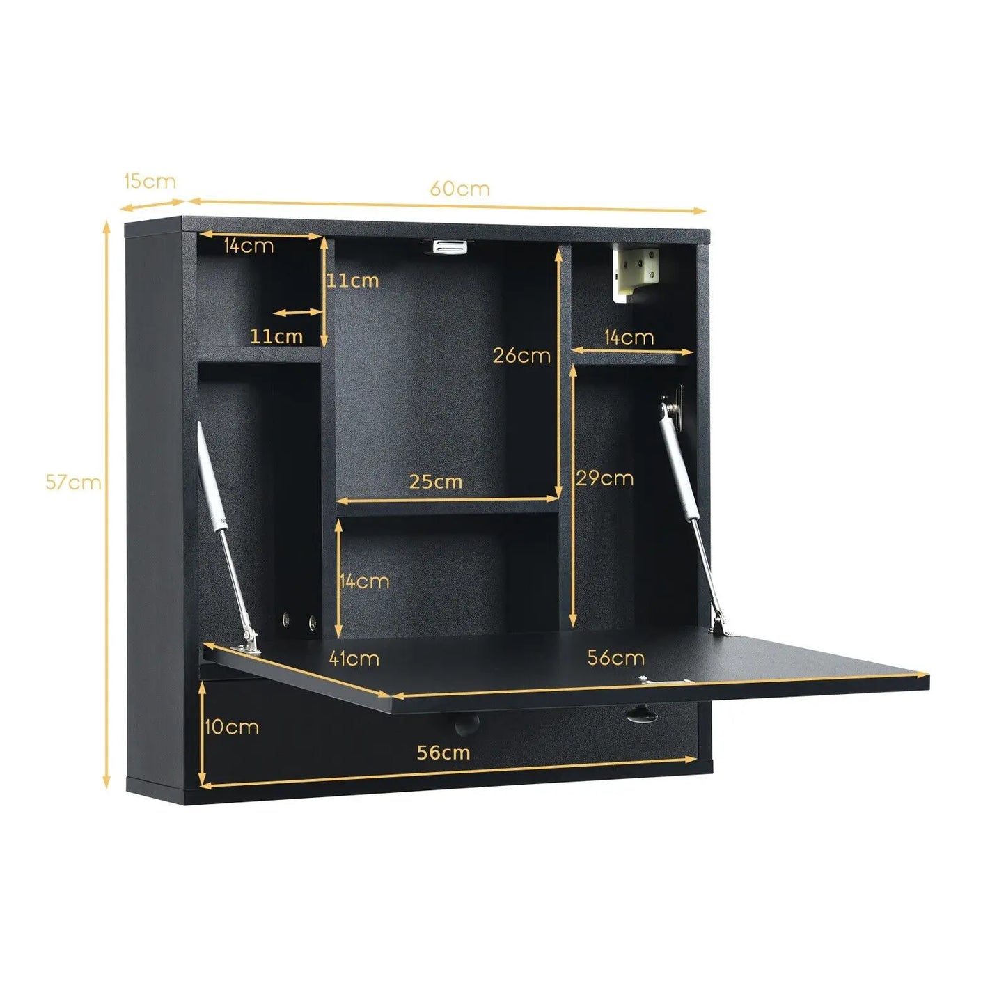 GOFLAME Wall-mounted Drop-leaf Table Folding Floating Laptop Desk Workstation Space Save