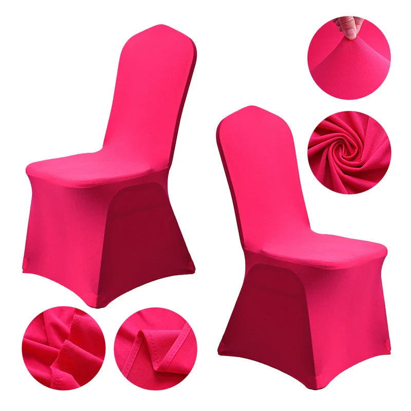 Grainbuds Wedding Dinning Chair Seat Covers High Stretch Solid Color Hotel Banquet Seat Cover Stretch Event Party Polyester Set