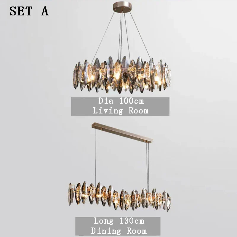 Crystal Gold Silver Modern Independent Designer Chandelier LED Light Fixture Luxury