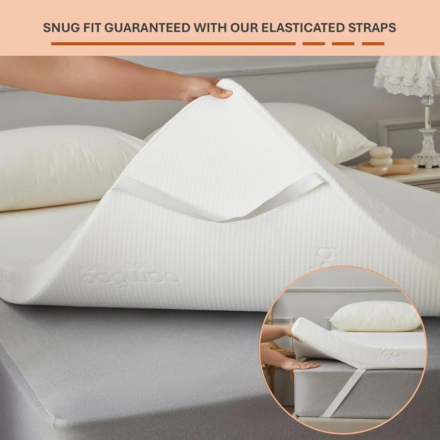 7cm (3inch) Memory Foam Mattress Topper Enhancer Overlay Dual-Layer Back Pain Relief, Includes  Zip Removable Washable Cover