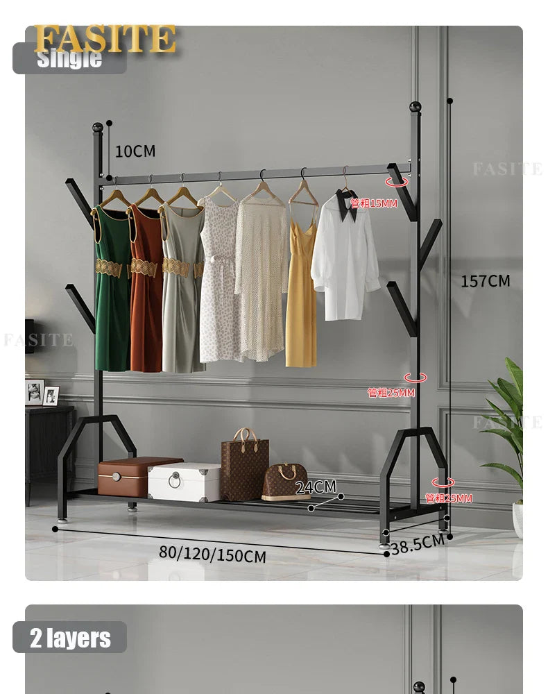 Hanger Clothing Garment Rack Clothes Wardrobes Heavy Duty Rolling Clothes Organizer with Wheel Perchero Coat Standing Coat Rack