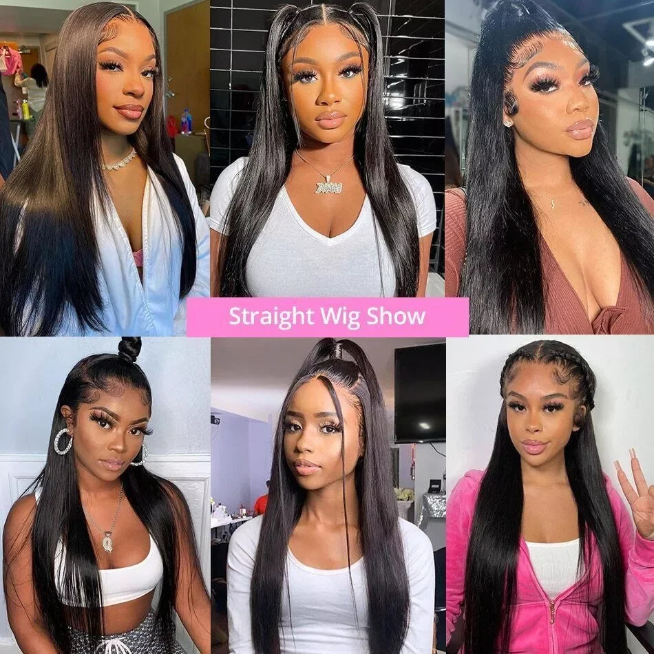 30 34 Inch 13x6 Lace Front Human Hair Wig Bone Straight Preplucked Brazilian 13x4 360 Lace Front Wig Human Hair Wigs For Women
