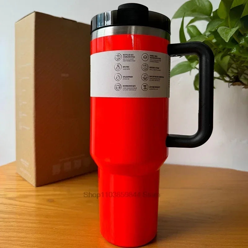 2025 new Large Capacity 40Oz Stainless Steel Vacuum Flask - Insulated Tumbler Cup with Lids and Straws, Perfect for Travel