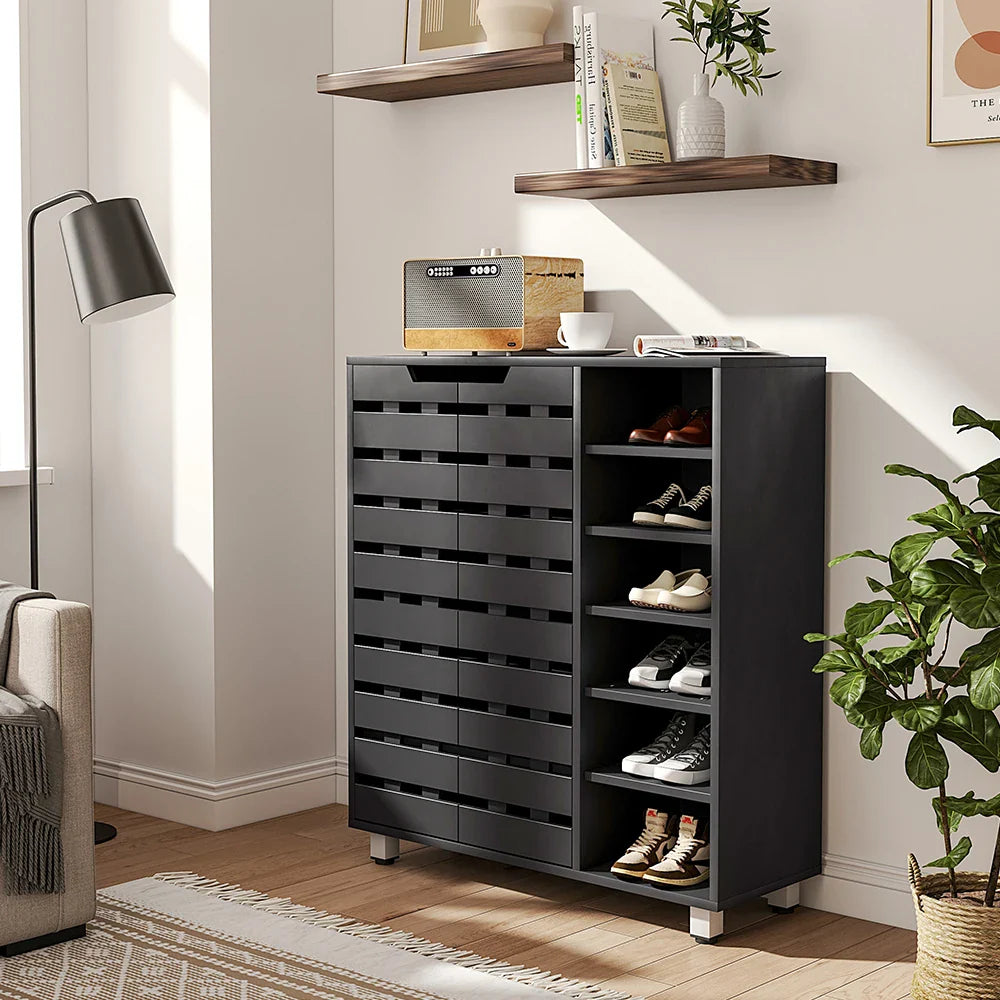 Black Shoe Cabinet 5-Tier