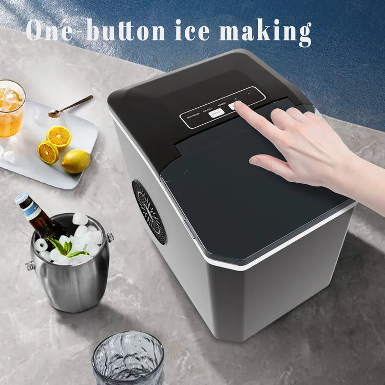 Household One-key Operation Stainless Steel Plastic Small Ice Maker Commercial Simple Operation