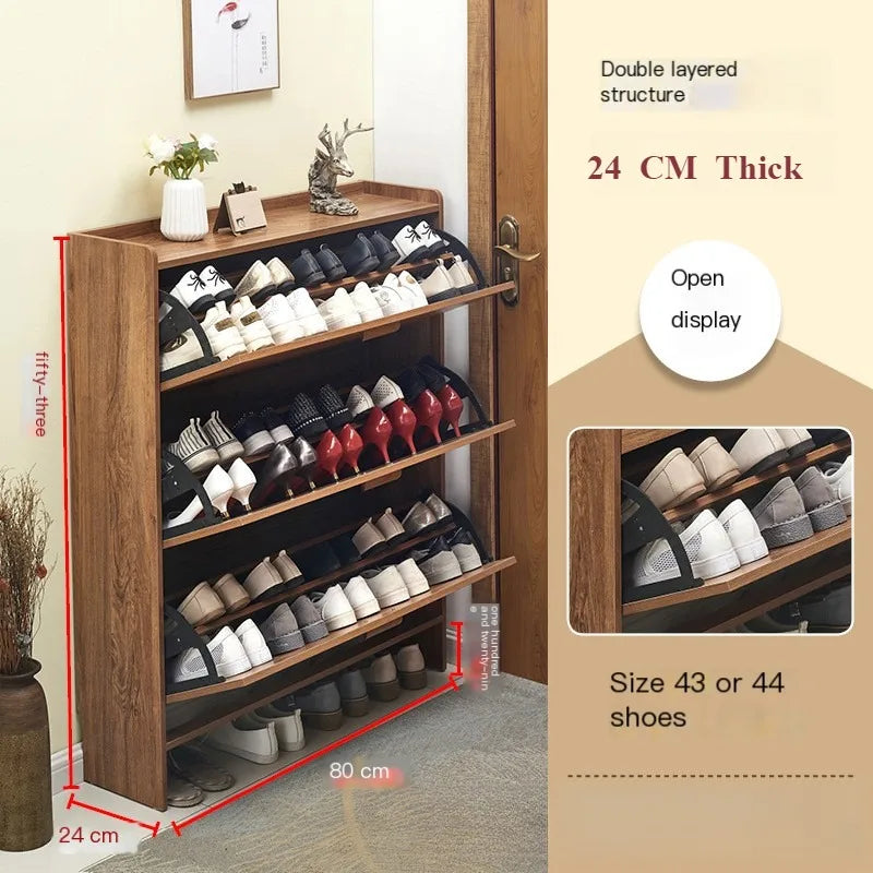 Flip Over Shoe Cabinet Simple Modern Door-side Tip-up Shoes Rack Ultra-thin Economical Home Multi-functional Assembled Shoe Rack