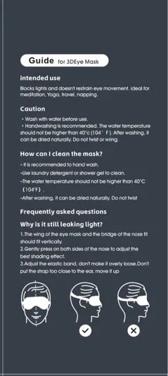 2pcs Total Blackout 3D Sleeping Mask, Super Lightweight & Silky Soft Eye Mask for Sleeping, Fully Adjustable Black