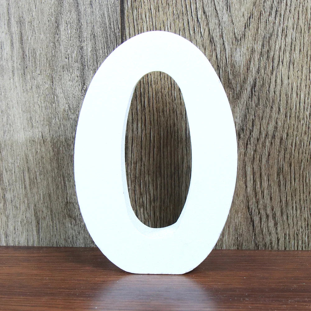 8 CM White Wooden Letters