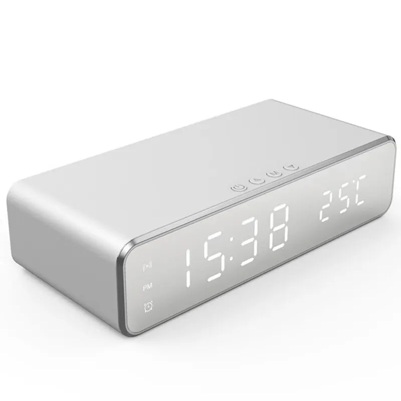 Wireless Charger Time Alarm Clock LED Digital Thermometer