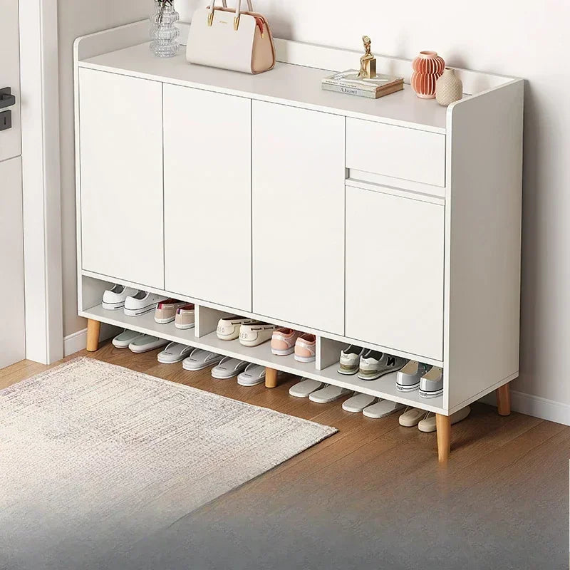 Corridor Shoe Cabinet At The Entrance of The Home Corridor Indoor Entrance Door Entrance Cabinet New Solid Wood Rack Shoe Shelf