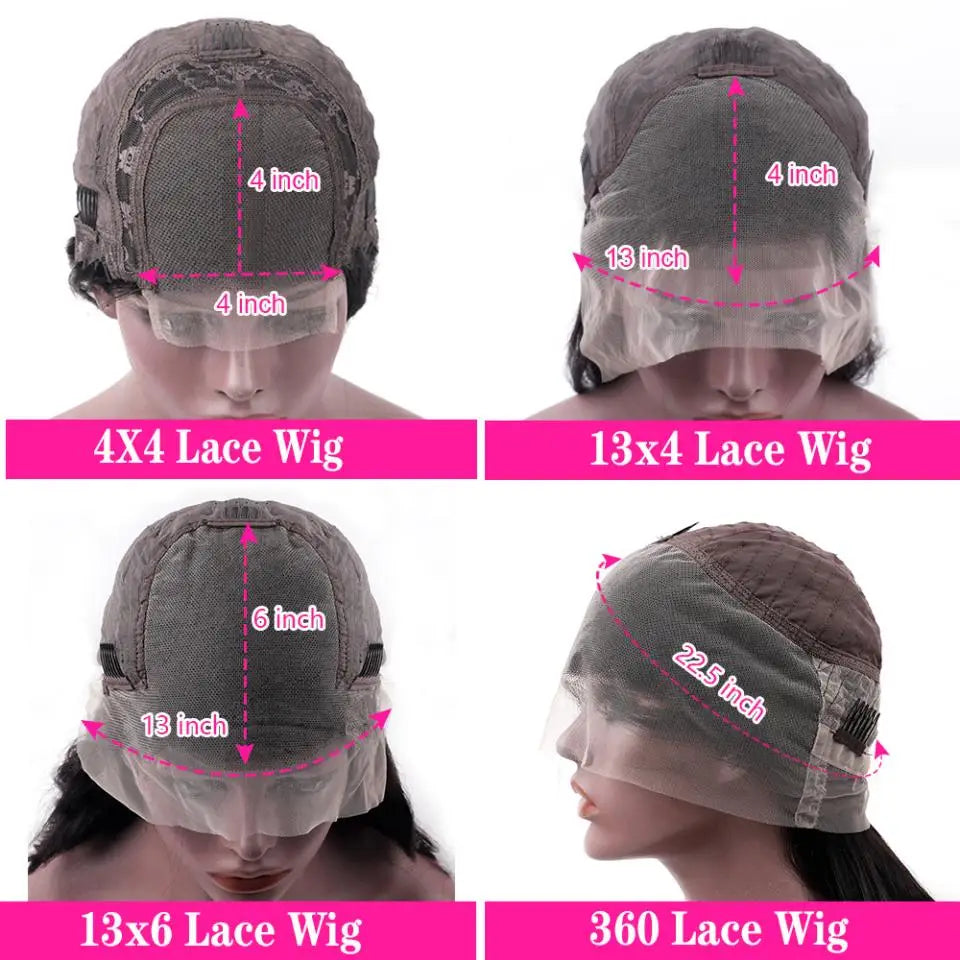 Body Wave 13x4 Lace Front Wigs Human Hair 13x6 Transparent Lace Frontal Wigs Human Hair PrePlucked 4x4 Lace Wigs For Women Bling