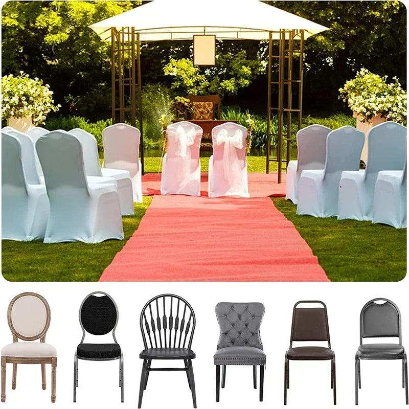 10Pcs Solid Color Chair Cover Spandex Slip Cover Stretch Wedding Banquet Party Reataurant Banquet Hotel Dining Chair Covers