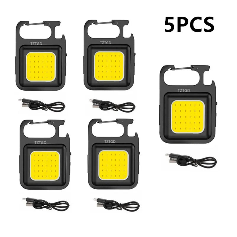 Mini LED 1800LM Flashlight Keychain Multifunctional Portable
