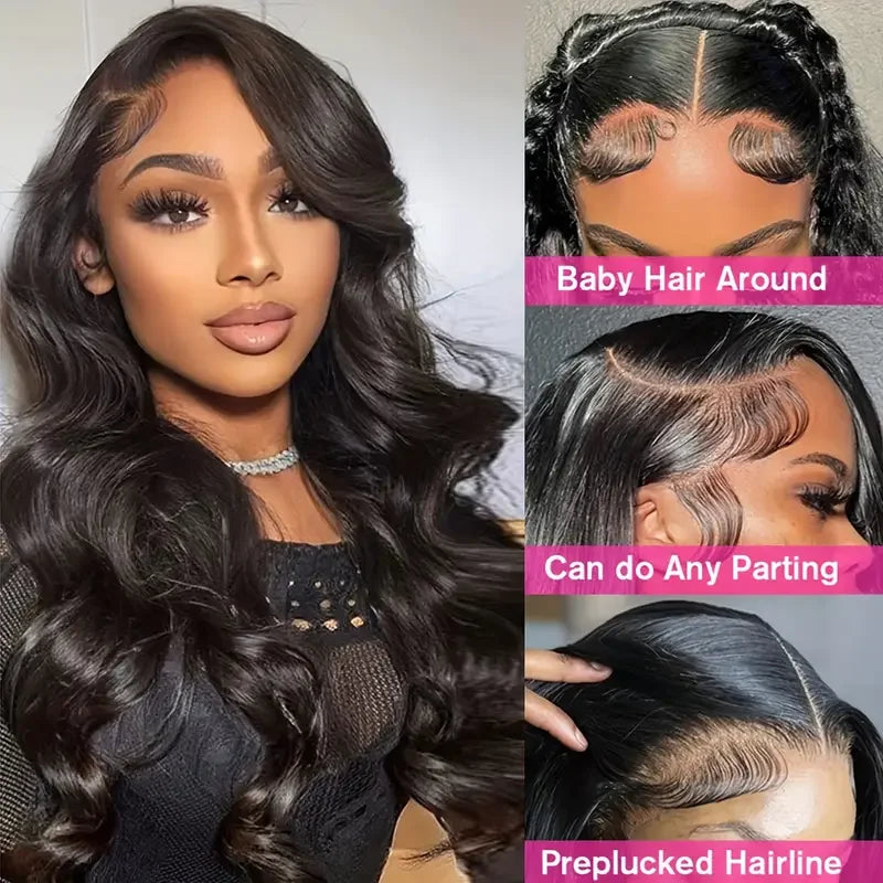 Body Wave 360 Lace Front Wig Human Hair 30 38 Inches High Density Lace Wig Water Wave HD 13x4/6 Lace Wig Human Hair Pre Plucked