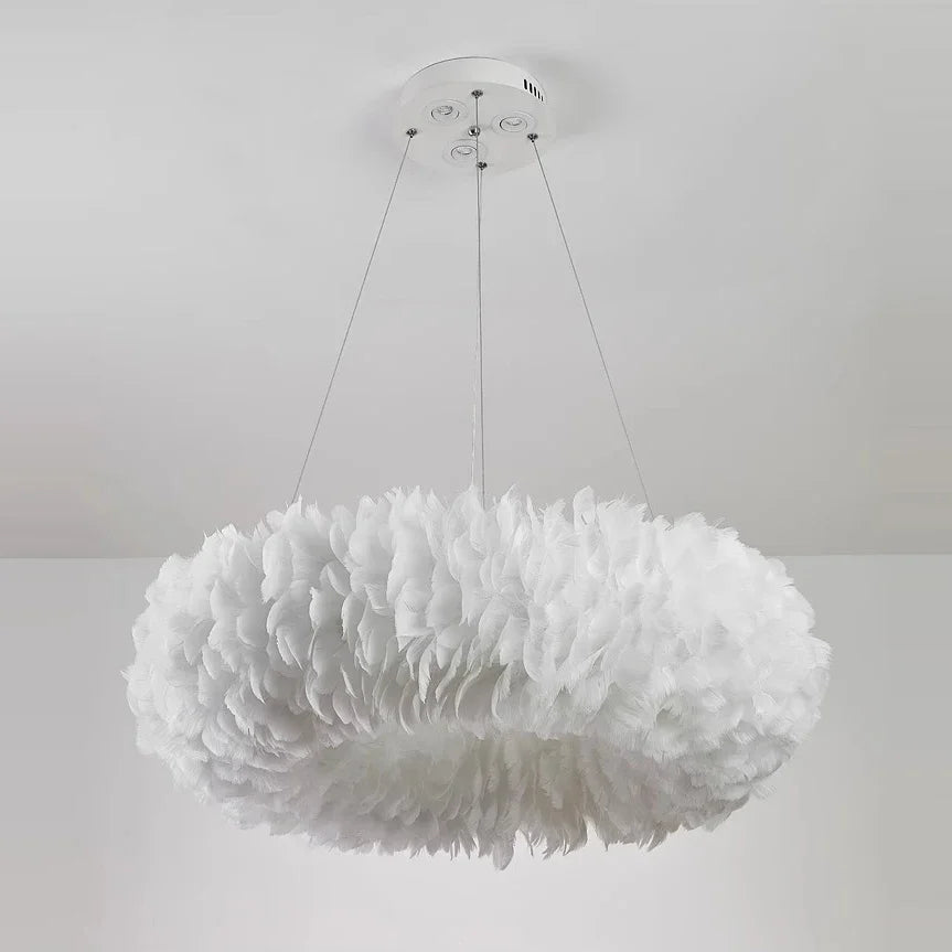 Led Ceiling Chandelier With Feathers Pendant Hanging Light
