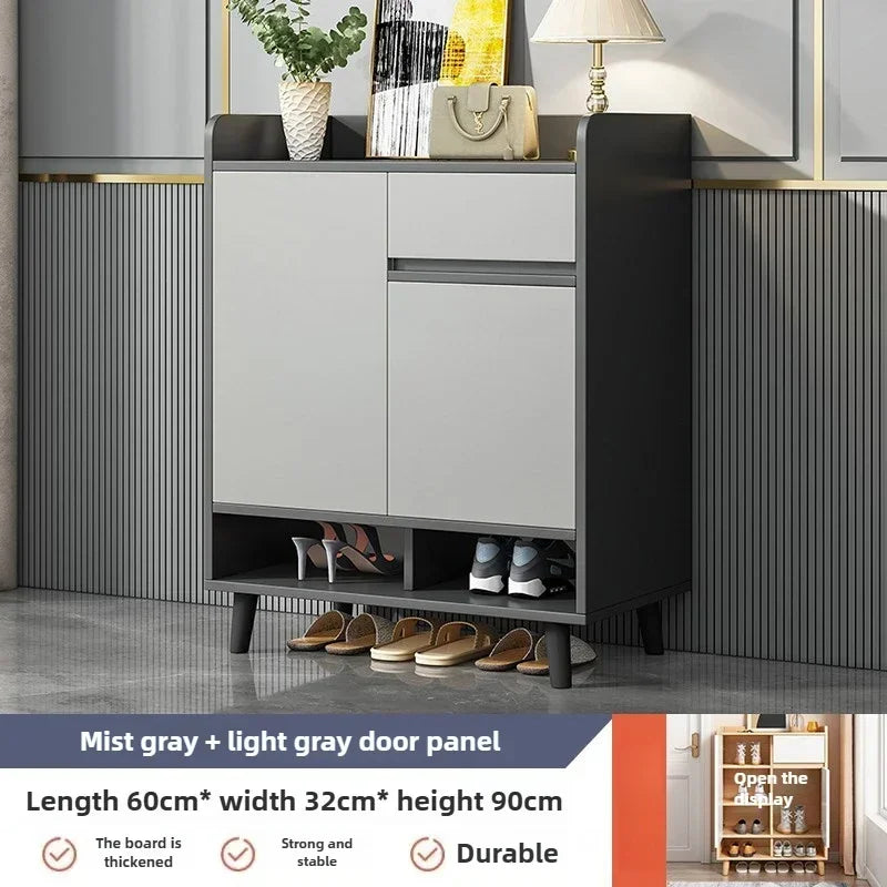 Corridor Shoe Cabinet At The Entrance of The Home Corridor Indoor Entrance Door Entrance Cabinet New Solid Wood Rack Shoe Shelf