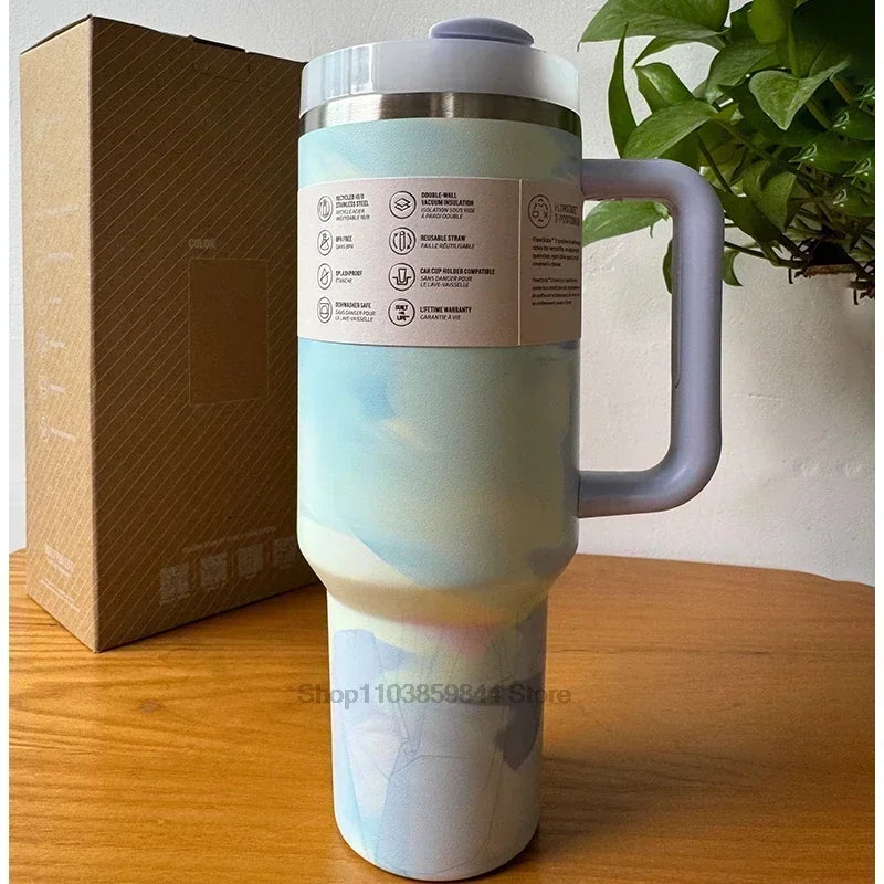 2025 new Large Capacity 40Oz Stainless Steel Vacuum Flask - Insulated Tumbler Cup with Lids and Straws, Perfect for Travel