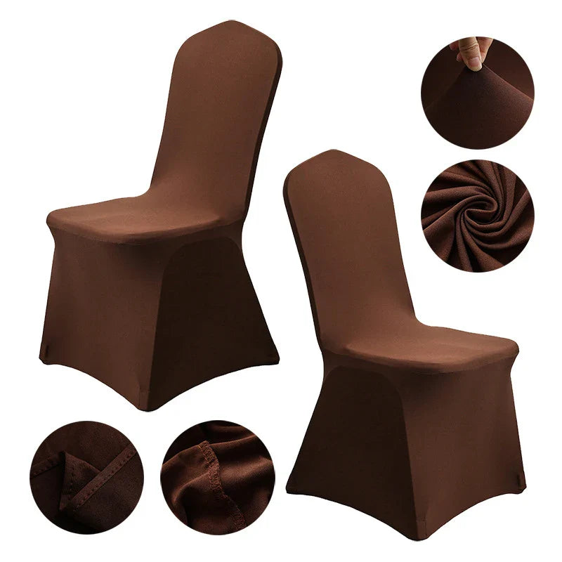 Grainbuds Wedding Dinning Chair Seat Covers High Stretch Solid Color Hotel Banquet Seat Cover Stretch Event Party Polyester Set