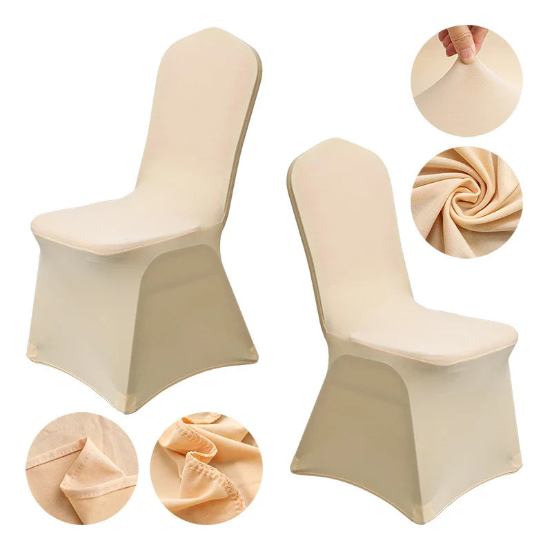 Grainbuds Wedding Dinning Chair Seat Covers High Stretch Solid Color Hotel Banquet Seat Cover Stretch Event Party Polyester Set